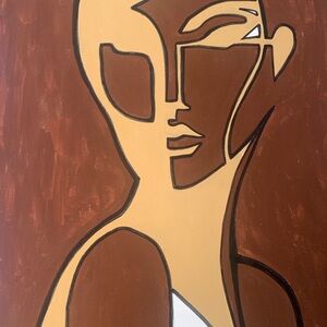 Art by me Abstract Brown and Tan Art Piece size 16x20